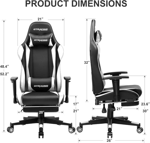 Gaming Chair with Footrest, Ergonomic Computer Game Desk Chair,
