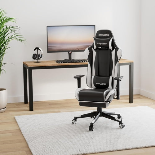 Gaming Chair with Footrest, Ergonomic Computer Game Desk Chair,
