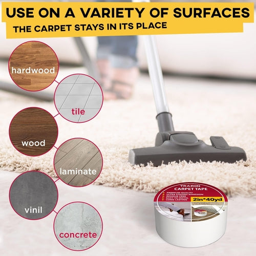 Carpet Tape Double Sided   2 In   120 Ft (40 Yards) Rug Tape Grippers