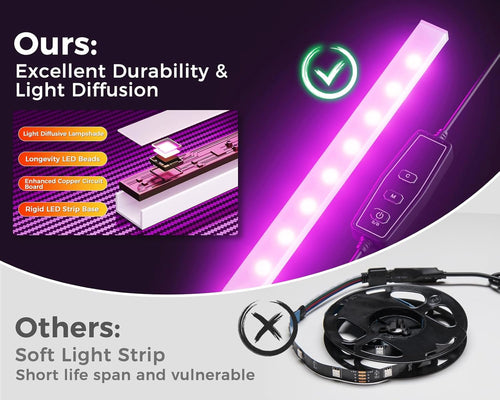 L Shaped Desk Gaming Desk with LED Light & Power Outlet