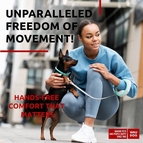 WAUDOG Hands Free Retractable Dog Leash for Small Medium and Large