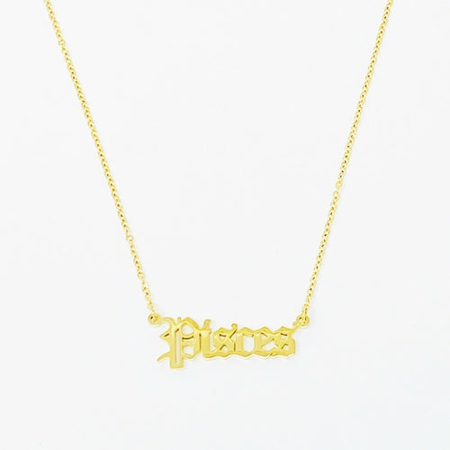 Old English Zodiac Necklace