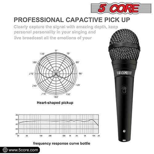 5Core XLR Microphone Dynamic Mic Karaoke Singing Studio Microfono