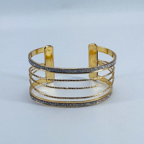 Gold Finish Adjustable Cuff Bracelet