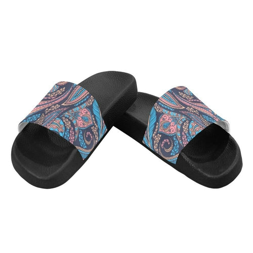 Mens Slide Sandals - Paisley Print