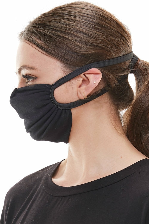 Fabric stretchable elastic head loops washable reusable face cover