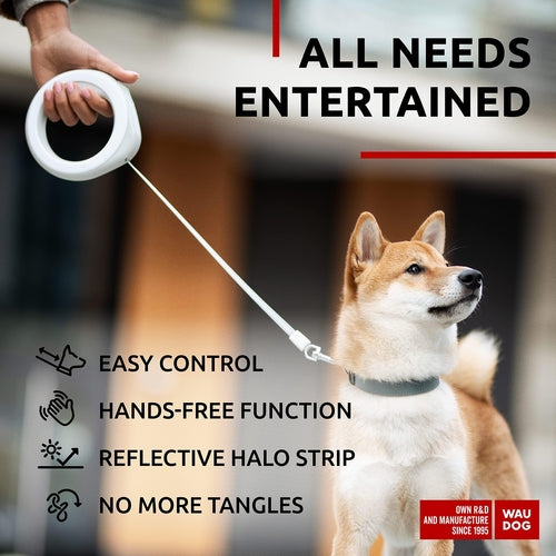 WAUDOG Hands Free Retractable Dog Leash for Small Medium and Large