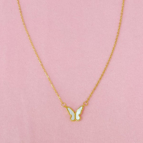 Golden Shell Butterfly Necklace