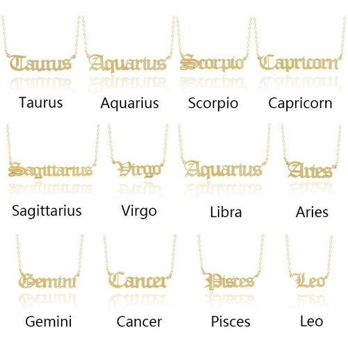 Old English Zodiac Necklace