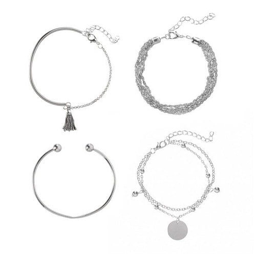 Silver 4 Piece Bracelet