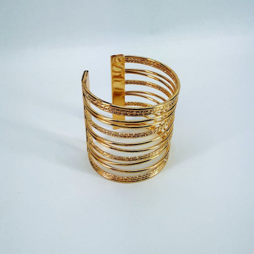 Gold Finish  Adjustable Cuff Bracelet