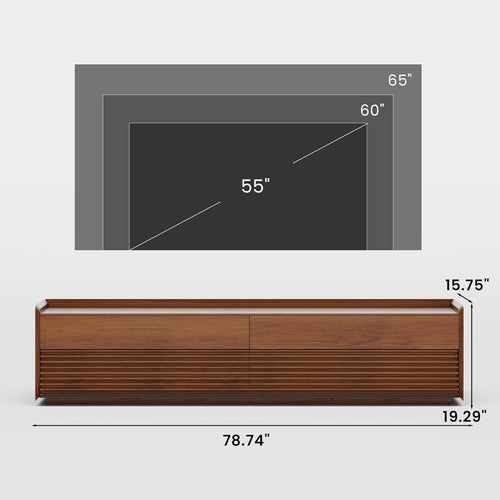 Mid Century Modern TV Stand, 78.74" Entertainment Center with LED