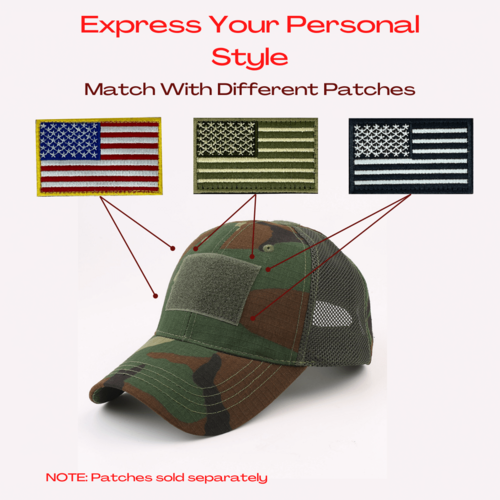 JupiterGear Military-Style Tactical Patch Hat with Adjustable Strap |