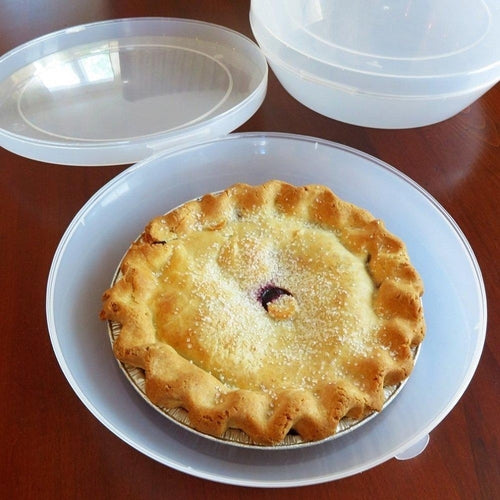 Plastic Pie Carrier with Lid   BPA Free Lightweight Airtight Washable