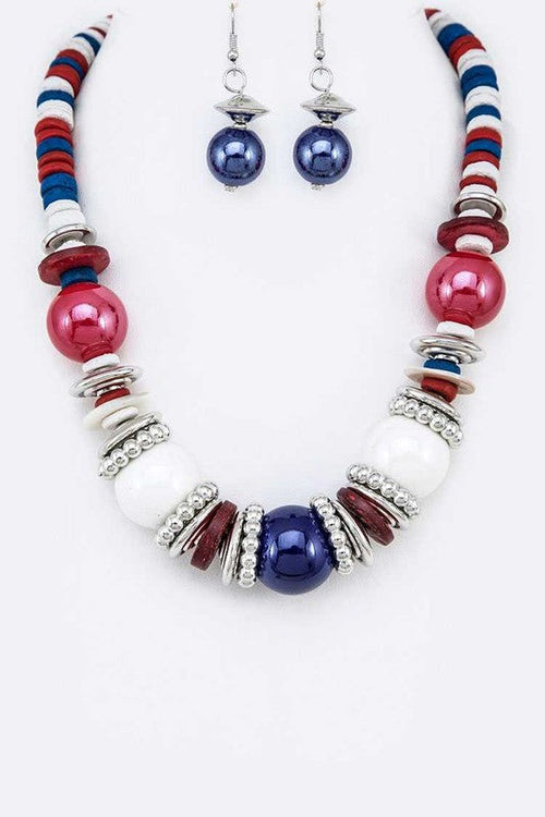 Mix Beads & Disks Necklace Set
