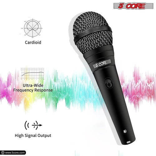5Core XLR Microphone Dynamic Mic Karaoke Singing Studio Microfono