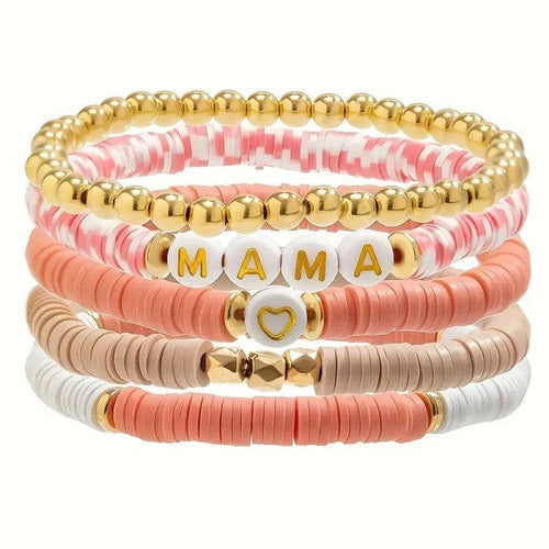 MAMA Peach Bracelet Stack