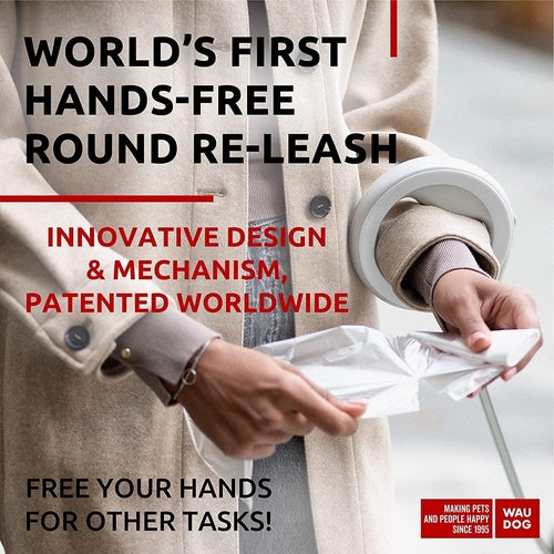 WAUDOG Hands Free Retractable Dog Leash for Small Medium and Large