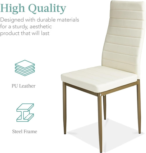 5-Piece Glass Dining Set, Modern Kitchen Table Furniture for Dining