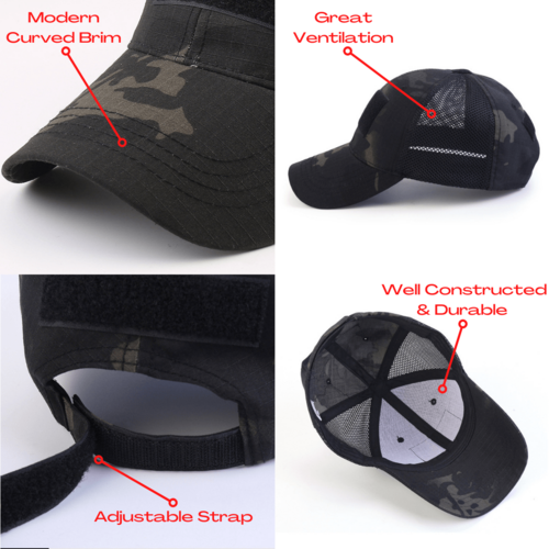 JupiterGear Military-Style Tactical Patch Hat with Adjustable Strap |
