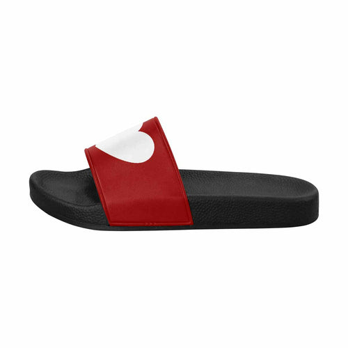 Womens Slide Sandals - Red and White Heart