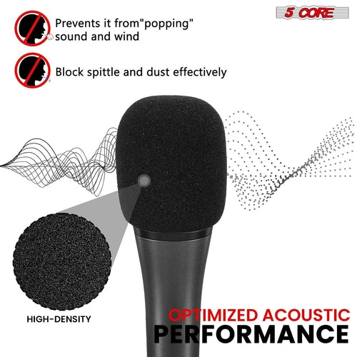 5Core Microphone Cover Soft Foam Mic Windscreen Windproof Sponge for