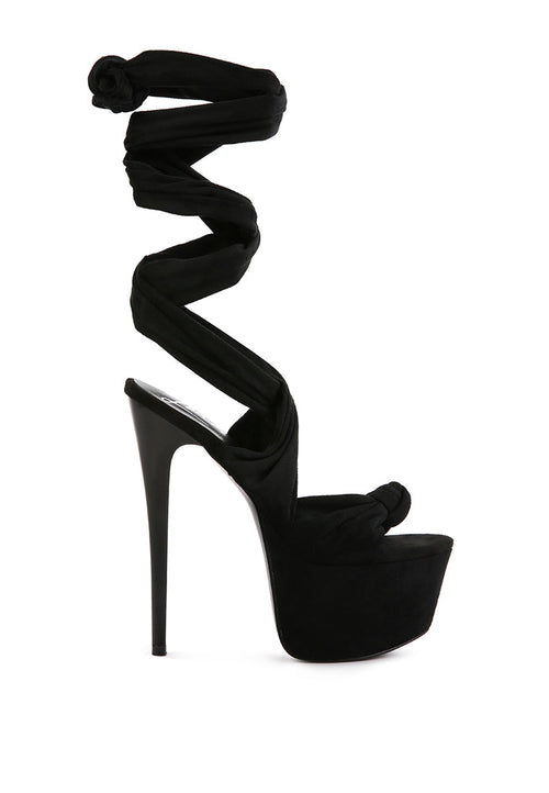 Bauble High Heeled Lace Up Sandals