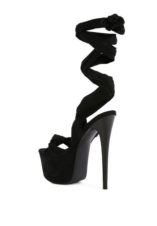 Bauble High Heeled Lace Up Sandals