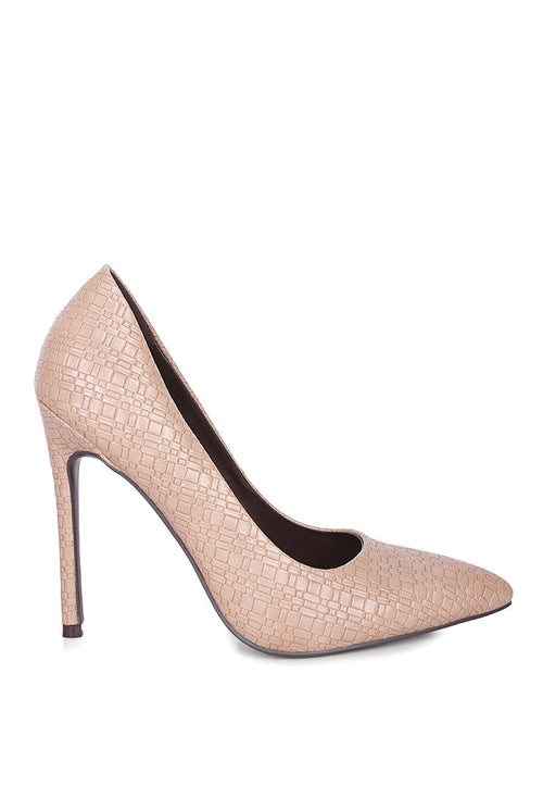 Brinkles Weave Pattern High Heel Pumps