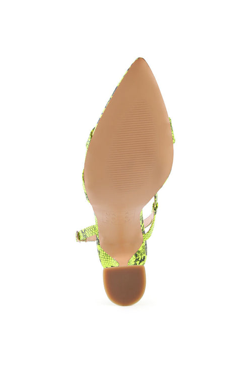 Cherry Tart Snake Print Spool Heel Sandals