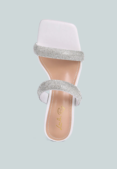 Dolls Rhinestone Embellished Slip On Sandals