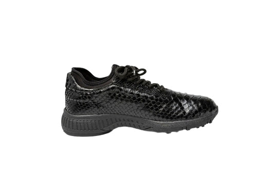 W&H Men's Viper - Python Golf Shoes in Black