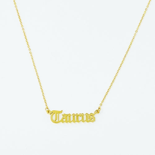 Old English Zodiac Necklace