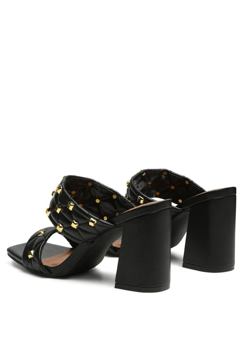 Fischer Stud Embellished Block Heel Sandals