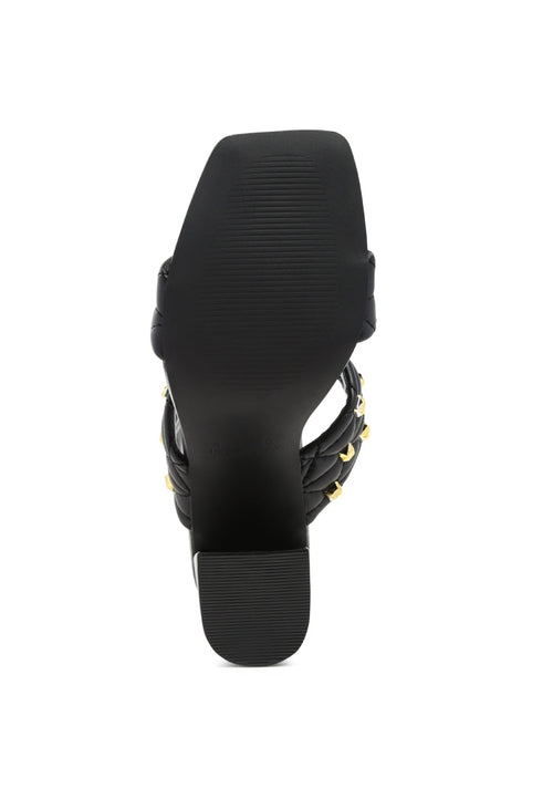 Fischer Stud Embellished Block Heel Sandals