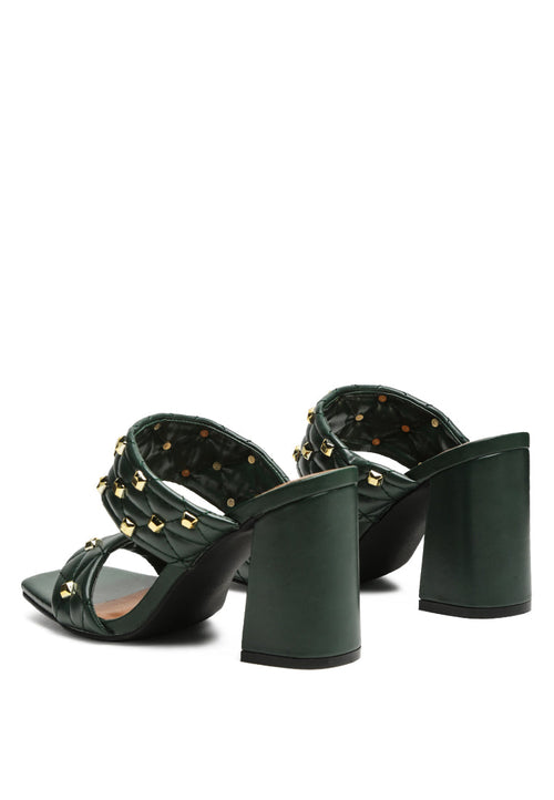 Fischer Stud Embellished Block Heel Sandals