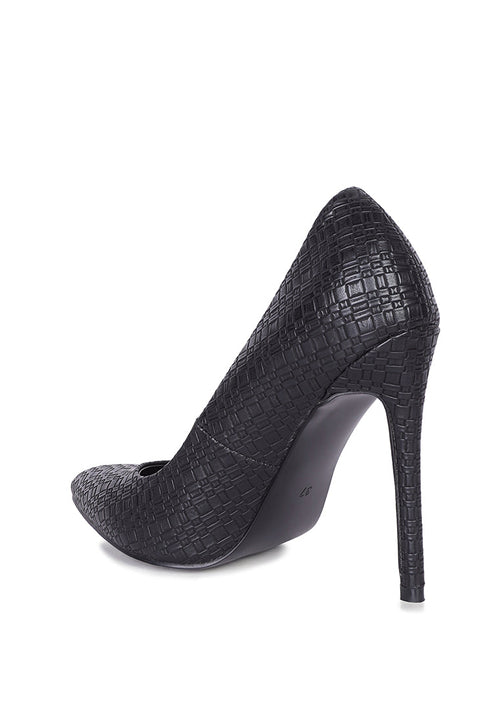 Brinkles Weave Pattern High Heel Pumps