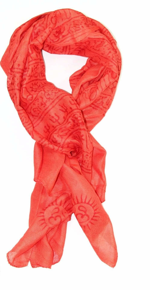 Primordial Om & Asian Symbols Printed Scarf