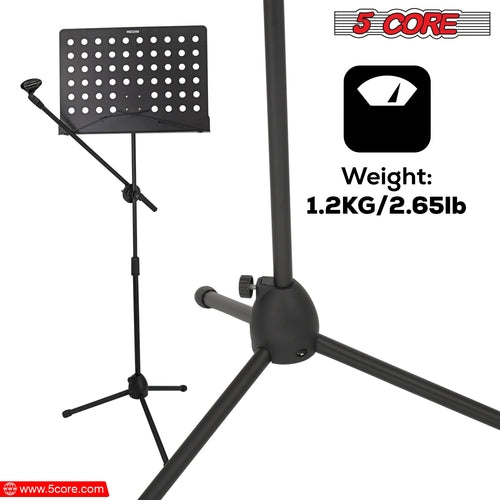 5 Core Music Stand Adjustable Desktop Book Stands w Mic Holder