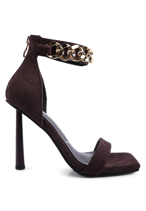 Last Sip Micro Suede High Heel Sandals