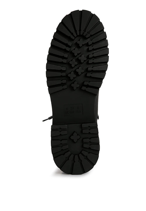 Goliath Lace Up Chunky Biker Boots