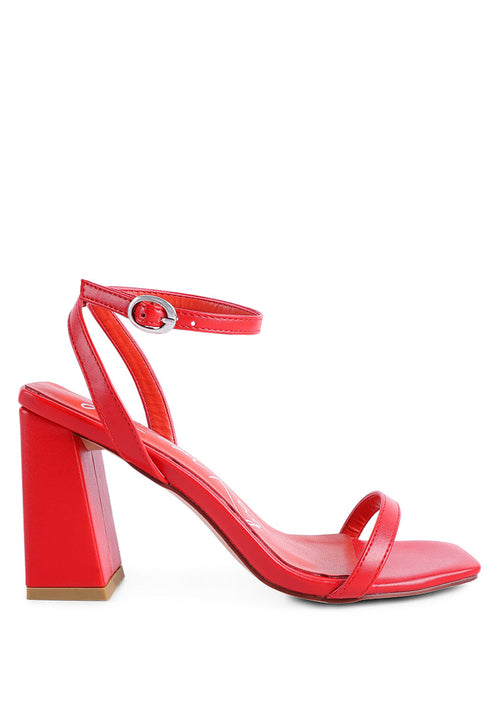 Mooncut Ankle Strap Block Heel Sandals