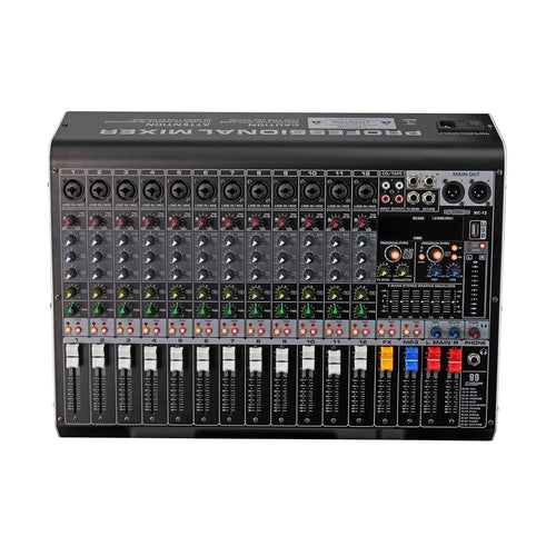 Audio Mixer 12 Channel DJ Equipment with Bluetooth USB Console Sound