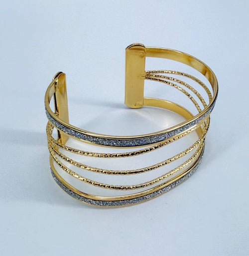 Gold Finish Adjustable Cuff Bracelet