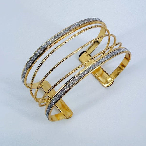 Gold Finish Adjustable Cuff Bracelet