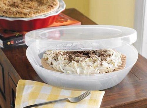 Plastic Pie Carrier with Lid   BPA Free Lightweight Airtight Washable