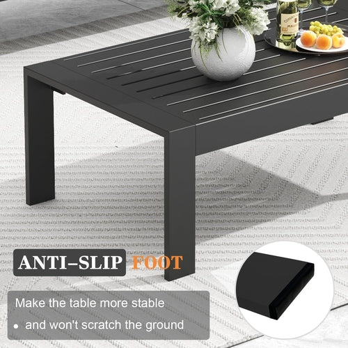 5 Pieces Modern Aluminum Patio Furniture Set, Outdoor Conversation