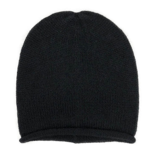 Black Essential Knit Alpaca Beanie