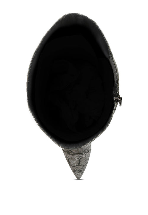 Catalina Snake Print Stiletto Knee Boots