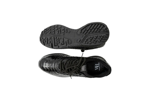 W&H Men's Viper - Python Golf Shoes in Black